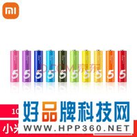 小米（MI） 彩虹5号/7号电池 多色炫彩 碱性 无汞电池10粒/盒10粒装(含收纳盒) 5号电池