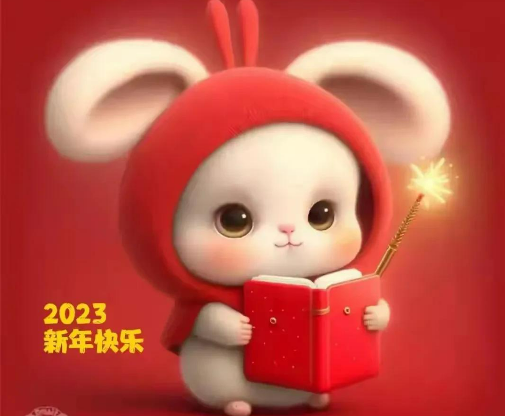 祝好品牌科技网的朋友们：2023年新年快乐，高清萌兔迎新春！